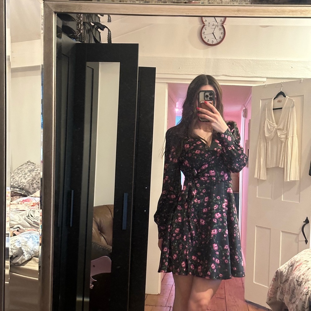 Floral Black Dress